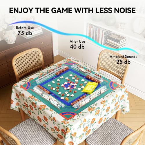 Mahjong Mat, Mahjong Table Mat Black Carrying Bag, Anti Slip and Noise Reduction Table Cover for Mahjong, Poker, Card Games, Dominoes, Board Games, Slip Resistant Mat (Green - 31.5'') - color: Green