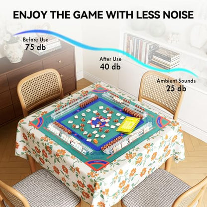Mahjong Mat, Mahjong Table Mat Black Carrying Bag, Anti Slip and Noise Reduction Table Cover for Mahjong, Poker, Card Games, Dominoes, Board Games, Slip Resistant Mat (Green - 31.5'') - color: Green