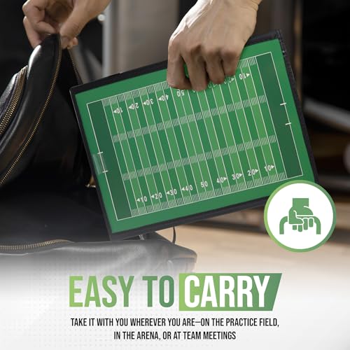 ZPU Dry Erase Coaching Board, Magnetic Coaches Clipboards, Portable Foldable Tactics Board with Dry Erase Marker Pen and Magnets – Basketball, Football, Soccer, Hockey - style: Football