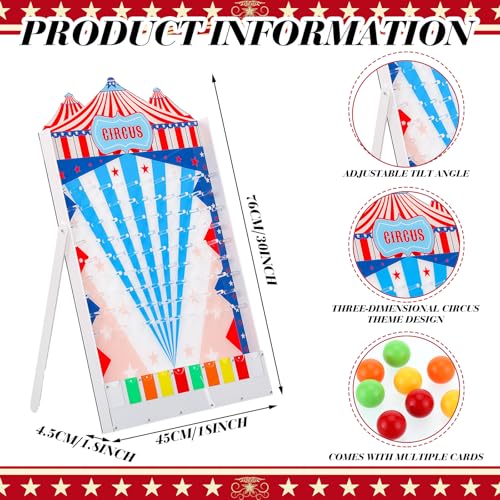 Fulmoon Large Disk Drop Game with 10 Disks and 60 Balloons Fun Carnival Game Circus Theme Party Games 30 x 18 Inch Acrylic Family Board Games for Carnival Decorations Birthday Supplies Activities