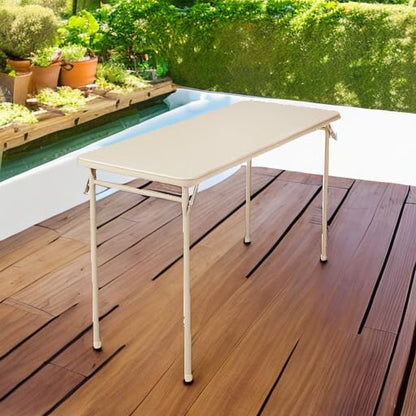CoscoProducts Cosco Folding Serving Table, 20" x 48", Antique Linen - color: Antique Linen