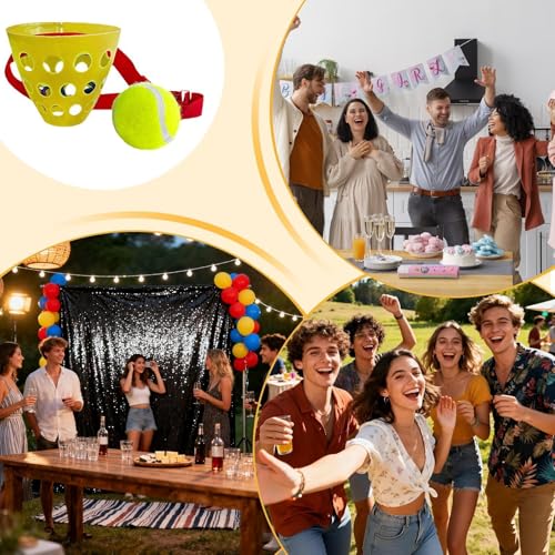 Swing Ball Game - Catch Cup | Funny Family Party Game | Swing Bucket Ball Catching Toy For Wedding Birthday Christmas Graduation Beach Yard Outdoor Indoor Fun Activity - color: Yellow