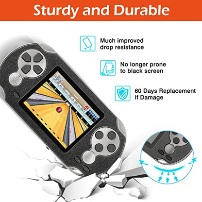 TaddToy 16 Bit Handheld Game for Kids Adults, 3.0'' Large Screen Preloaded 230 HD Classic Retro Video Games with USB Rechargeable Battery & 3 Game Cartridges for Birthday Gift for Kids 4-12 (Black) - color: Black