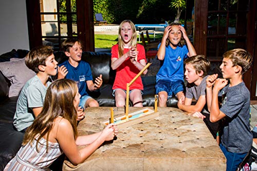 Tiki Toss Ring Toss Game – 20 Inch Desktop Edition - Hook and Ring Games with String and Hooks for Indoor Use, Man Cave Decor & Stuff, Gifts for Men - Wood