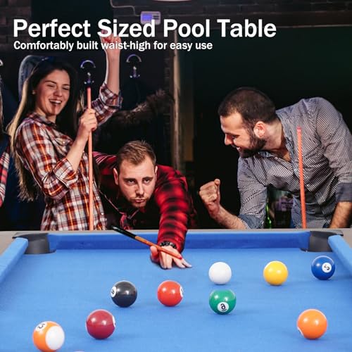 RAYKEEP 4FT Billiard Table, Mini Pool Table for Teens and Adults, Indoor & Outdoor Game Table Set Includes 2 Cue Sticks, 16 Balls, Triangle, Chalk for Game Room Family (Green)