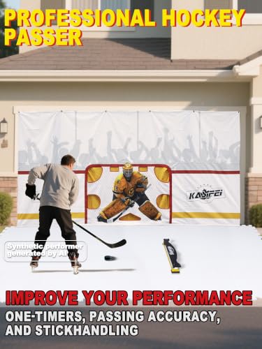 kasifei Professional Steel Hockey Training Passer, 24" Double-Sided Puck Rebounder, Shooting and Passing Practice Aid