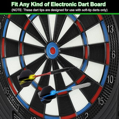 PATIKIL Darts Plastic Tip Soft Tip Darts Set - 12 Pcs 18 Gram with Tip Darts 100 Extra Dart Tips 15 Dart Flights Plastic O-Rings & Wrench with Dart Case for Electronic Dartboard