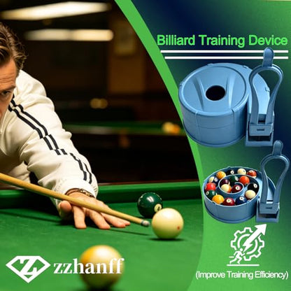Pool Ball Rack, Hold 15 Balls, for Billiard Training, Not 3DPrinted | Portable Single Person Training Aid for Standard Pool Snooker Table Training - color: light blue