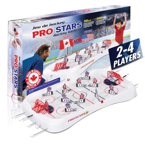 TOP SHELF Pro Stars: Ultimate Table Hockey Game - 28" x 14" Arcade Thrills for Adults & Family - Realistic Bubble Dome Rod - Official CTHA Tournament Quality - All-in-One Ice Hockey Fun