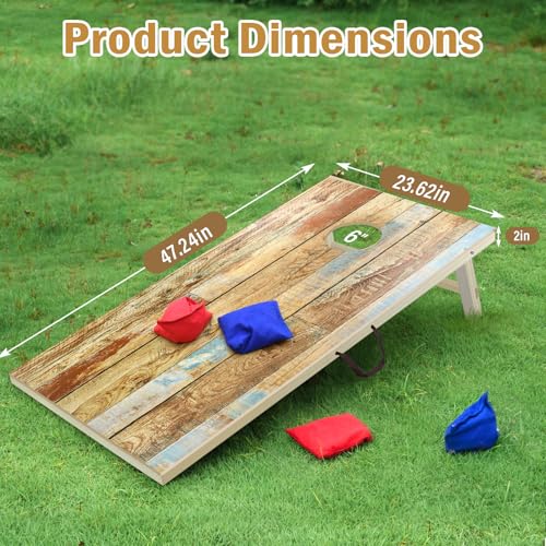 Cornhole Board Set，2 Regulation 4'x2' Cornhole Boards with 8 Cornhole Bags and Carrying Case, Corn Hole Games for Adults Outdoor Bean Bag Toss Game