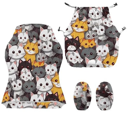 Cartoon Cat Print Gaming Chair Covers Slipcovers Cat Scratch Proof Office Chair Seat Cover Stretch Removable Washable Furniture Protector for Home Offices/Study Rooms - color: Cartoon Cat