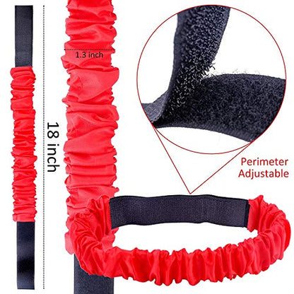 Augshy 5 Pcs 3 Legged Race Bands, Colorful Elastic Tie Rope Bands for Carnival Relay Race, Field Day Games, Adults Outdoor Team Game Party Supplies - style: Style A