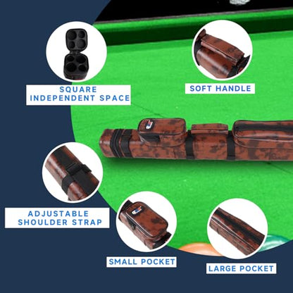 GSE Games & Sports Expert 2x2 Deluxe Hard Billiard Pool Cue Stick Carrying Case, Billiard Cue Case, Billiards Accessories (Several Colors Available) - color: Square - Brown