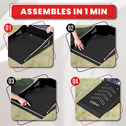 Kids Jumping Ramp for Skateboard, Bike, Scooter, BMX, RC Car and Dirt Bike, 34.37 in, Black - color: Black, size: L220