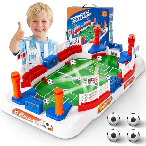 Mini Foosball Table Game for Kids, Soccer Board Games Gifts Boys for 3 4 5 6 7 8-12 Year Old, Tabletop Interaction Pinball Indoor Sports Game for Birthday Christmas Grandkid Family Gatherings