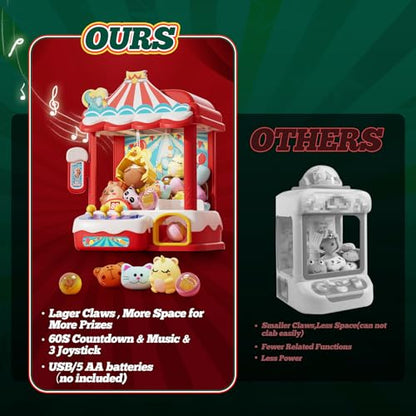 Skirfy Claws Machines for Kids & Adults with 30 Mini Prizes & Adjustable Sounds, Dispenser Toys Vending Machines - Perfect Christmas & Birthday Big Experience Gifts for Kids, Ages 6+