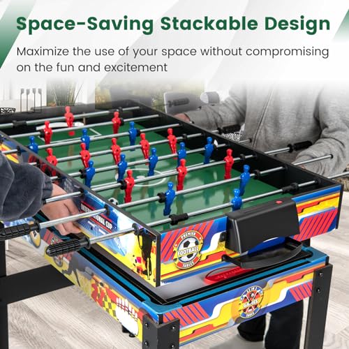 Goplus 12-in-1 Multi Game Table, Combo Game Table w/Foosball, Billiard, Table Tennis, Air Hockey, Bowling, Shuffleboard, Checkers, Chess, Backgammon, Adults Combination Game Set for Home Arcade
