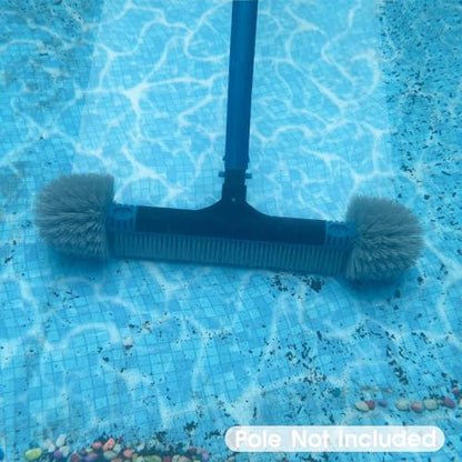 20'' Pool Brush Head, Detachable Pool Cleaning Brush with Durable Around Nylon Bristles, EZ Clip Aluminum Handle- Clean Swimming Pools Walls, Steps & Corners Faster - size: 20" Detachable Pool Brush
