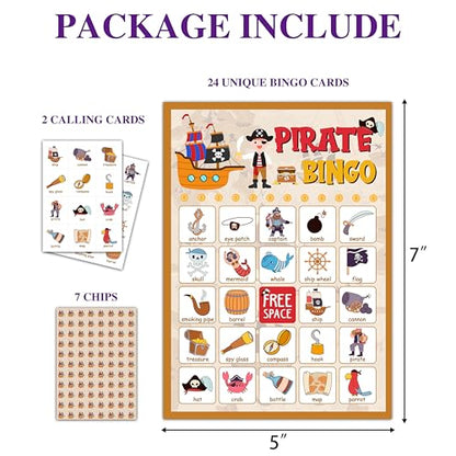 Pirate Party Game - Bingo Cards for Adults, 24 Players - color: Pirate