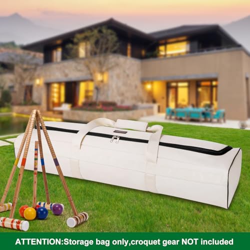 39" Croquet Set Carrying Bag for Storage,Travel Sports Duffel Croquet Mallet Storage Goalball Bat Organizer for Holding 6-8 Players Set, Croquet Stick Tote, Ideas (Bag Only) - size: 39inch