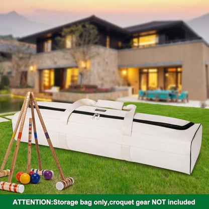 39" Croquet Set Carrying Bag for Storage,Travel Sports Duffel Croquet Mallet Storage Goalball Bat Organizer for Holding 6-8 Players Set, Croquet Stick Tote, Ideas (Bag Only) - size: 39inch