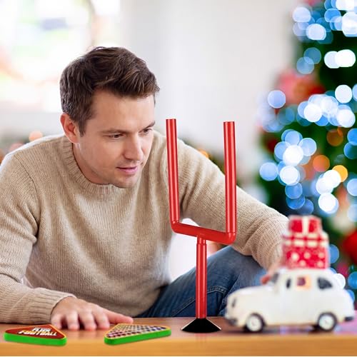 Chuangdi 16 Pcs Flick Football Games Mini Table Top Sports Games with Posts and Plastic Footballs Indoor Football Party Favors Birthday Gifts