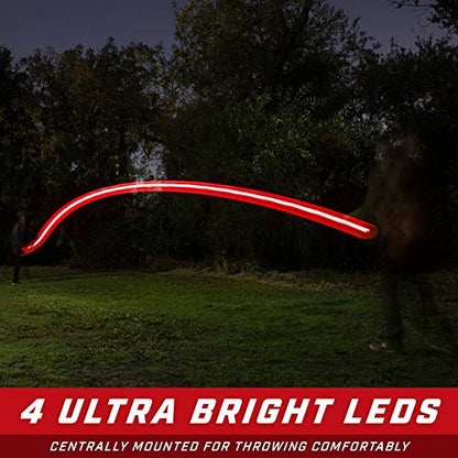 GoSports Ultimate Light Up Flying Disc, 175 Grams, with 4 LEDs - Red
