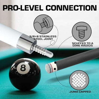 Banly Carbon Fiber Pool Cue Stick - Billiard Pool Stick for Adults, Low Deflection Pool Stick with Metal Ring Professional Cue Stick with Box Case - color: White