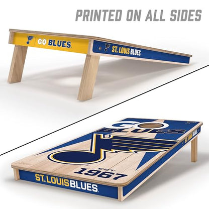 YouTheFan NHL 2’ x 4’ Professional Wood Cornhole Game with Logo Bags