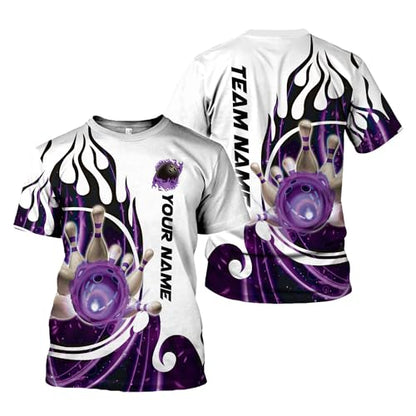 Rivelus Personalized Name Bowling Shirts for Men and Women 3D, Bowling Shirts for Team Bowling, Bowling Shirts Gift - color: Blm31