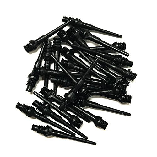 Black Long Extra Strong 2BA 3/16" Thread Soft Tip Dart Points 100-1000 Packs Plus USA I Love Darts Bracelet - size: 500 ct.