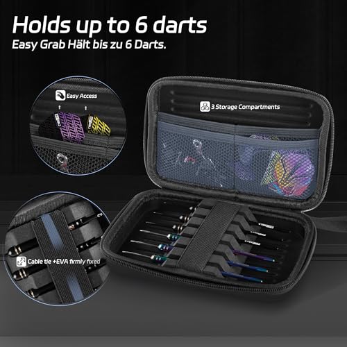 CyeeLife Pro Steel Tip Darts Set – 20g Brass Darts Gift Set with Dart Case | Includes 6 Aluminum Shafts, 12 Flights, 20 O-Rings, 2 Protectors, Sharpener & Tools for Beginners or Professionals