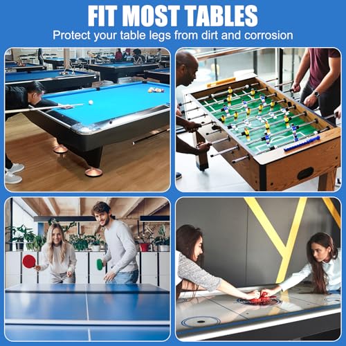 4PCS Pool Table Leg Levelers, Adjustable Table Leveling Feet with Mounting Plates and Screws, Game Table Height Raisers Replacement Parts for Pool Table, Foosball, Air Hockey and Ping Pong Table