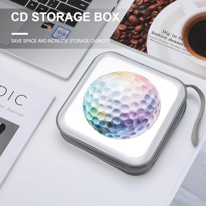 Cute Water Color Golf Ball CD Case DVD Storage Case Portable for Car Home Travel