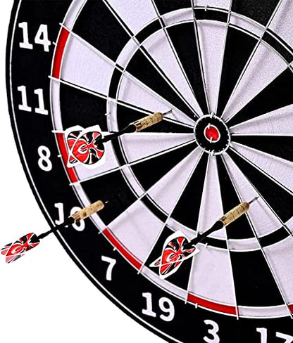 18-Inch Wall Mounted Dart Boards Set, Steel Tip Dart, Alloy Stand Protection Dartboard with 6 Needle Dart， for Adults Kids
