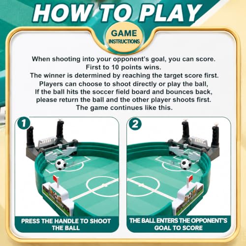 Football Table Interactive Game, Mini Tabletop Soccer Pinball Games Set with 2 Balls, for Foosball Pinball Kids Adults Interactive Game Room Family Night, Green (10.5inch) - color: 26cm