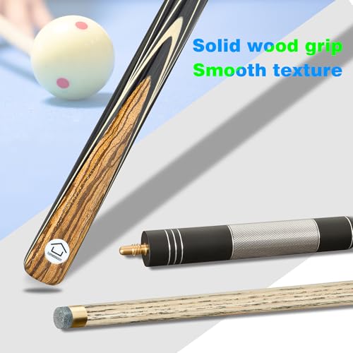 HomeSeason 57inch Snooker Cue Stick 18oz 3/4 Jointed Pool Cue, with Extension, Cue Case, Durable Ash Wood and Red Maple Construction Billiards Cue - color: HSS16
