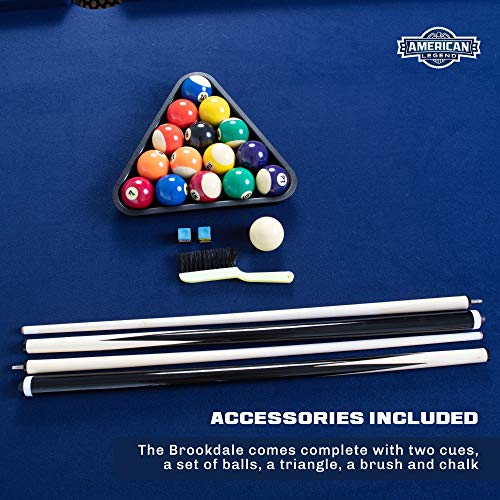 American Legend Billiard Table with Rustic Wood Finish - color: Blue