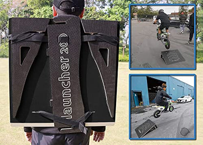Kids Jumping Ramp for Skateboard, Bike, Scooter, BMX, RC Car and Dirt Bike, 25.2 in, Black - color: Black, size: L200