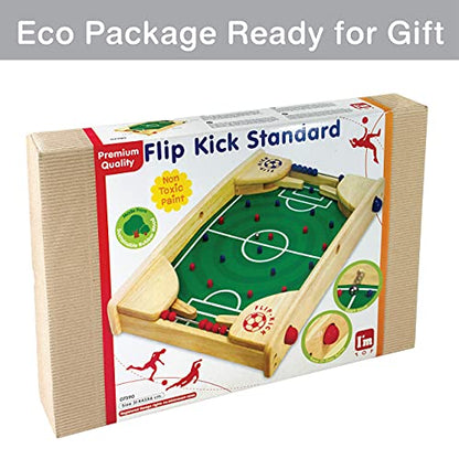 Flipkick: Wooden Tabletop Football/Soccer Pinball Games, Indoor Portable Sport Table Board for Kids and Family - style: Flipkick