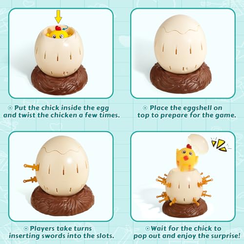 Large Size Pop Up Chick Board Game – Pirate Games for Kids and Adults – Family Game Night, Parties, Gatherings – Ideal Gift for Birthdays, Christmas, and Easter