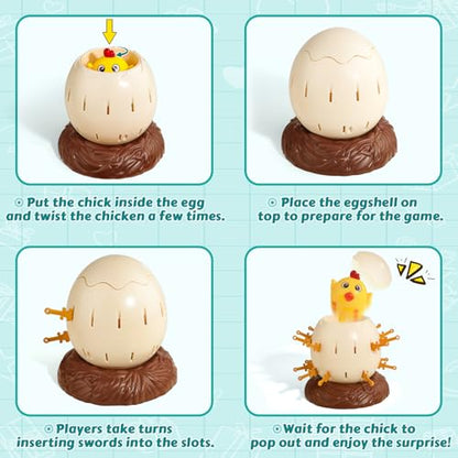 Large Size Pop Up Chick Board Game – Pirate Games for Kids and Adults – Family Game Night, Parties, Gatherings – Ideal Gift for Birthdays, Christmas, and Easter