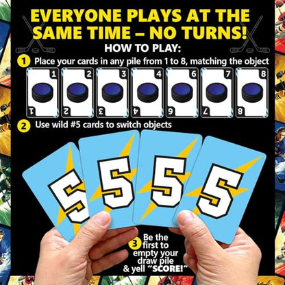 Quokka Hockey Fast-Paced Card Game for Kids & Adults – 128 Cards & Easy Rules – Quick & Fun Matching Game – 2-4 Players – Ages 8+ – Perfect for Family Games Night, Travel and Parties - color: Hockey