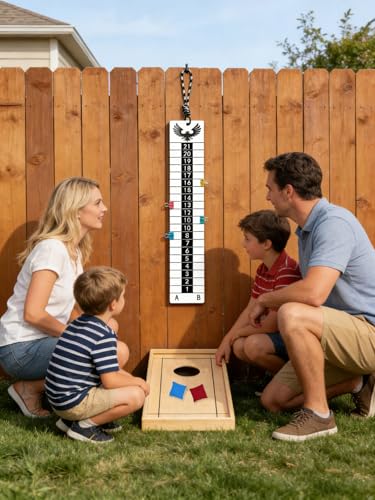 Cornhole Scoreboard Hang, Eagle Graphic Portable for Yard Games | Portable