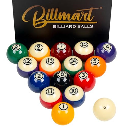Billmart Premium Billiard Balls Pool Table Accessories 2-1/4" Regulation Size 16 Pool Balls Billiard Set | Premium - color: Tournament Premium