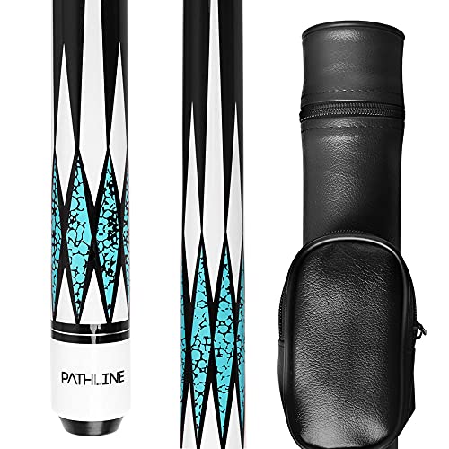 PLN Pool Cue Kit - 58 inch Canadian Maple Billiard Pool Stick and Hard Case - color: Blue, size: 21oz
