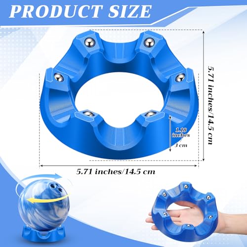 Yookeer Bowling Ball Spinner Stand, 360° Smooth Rotating Ball Cup Holder with Easy Multi-Angle Grip, Universal Bowling Accessories for Optimal Performance, Cleaning & Polishing - color: Blue