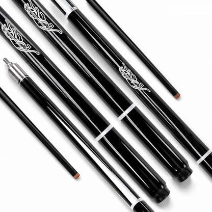 57 Inch Pool Cue Stick - 13mm Fiber Ferrule Tip, Maple Birch Wood Billiard Cue with Chalk & Glove | Explosion-Proof Joint for Home, Bar, Billiard Hall - style: Single leopard pattern carbon rod
