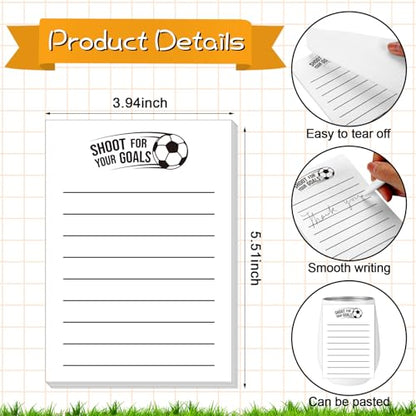 Ctosree 12 Pcs Soccer Gifts Sticky Notes Fun Memo Notepads Stationery Soccer Party Favors Goodie Bag Stuffers Desk Accessories Sport Fans Gifts for Daily Use - style: Soccer