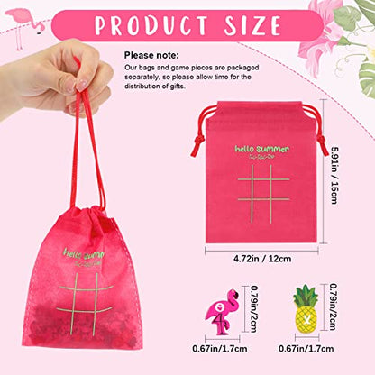 Sotiff 36 Sets Hawaiian Flamingo Party Favors Bulk Summer Tic Tac Toe Game Luau Party Decorations Pineapple Themed Birthday Supply - style: Flamingo